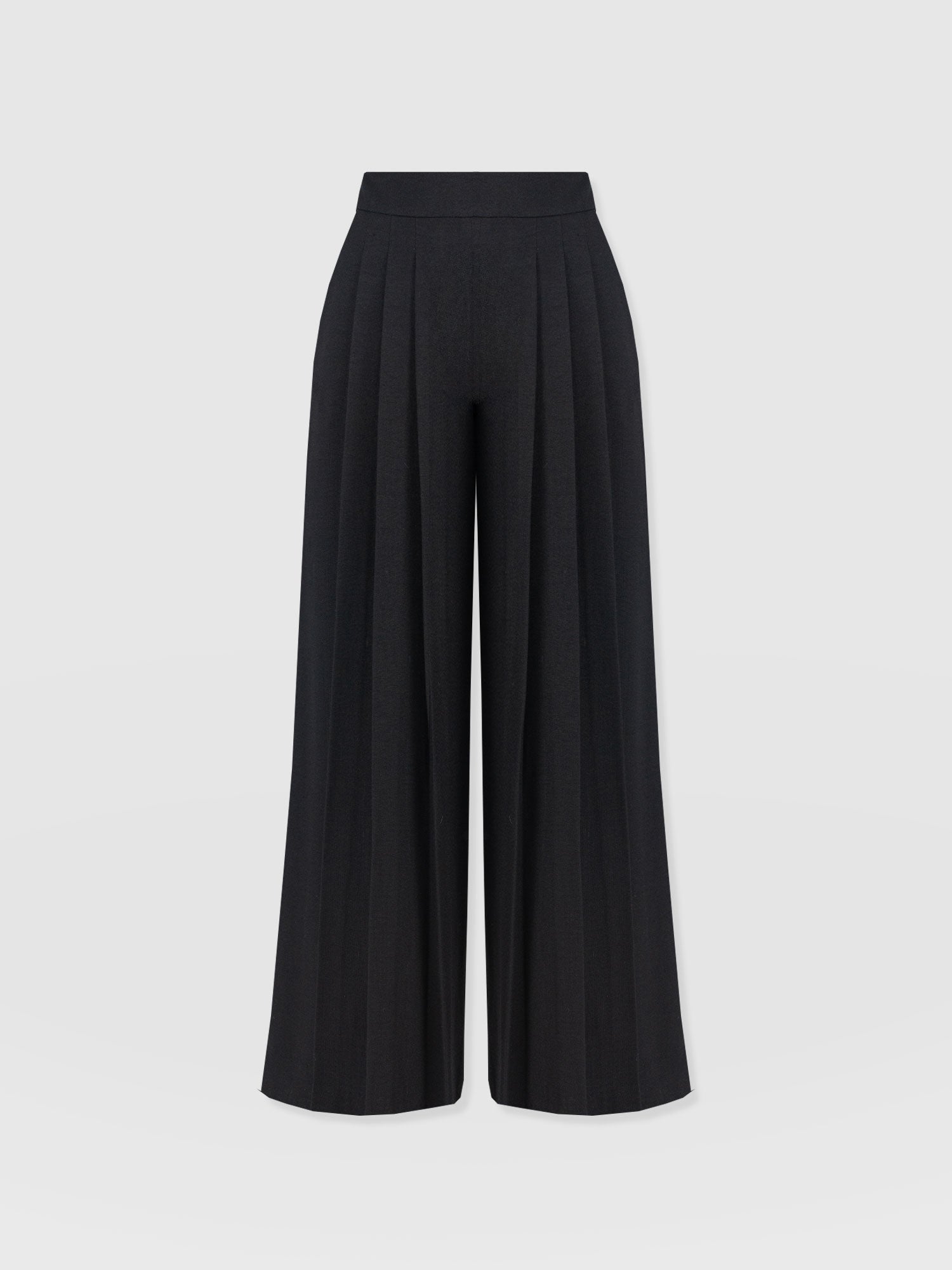 Oriya Pleated Wide Leg Pant - Black - Women's Trousers | Saint + Sofia® USA